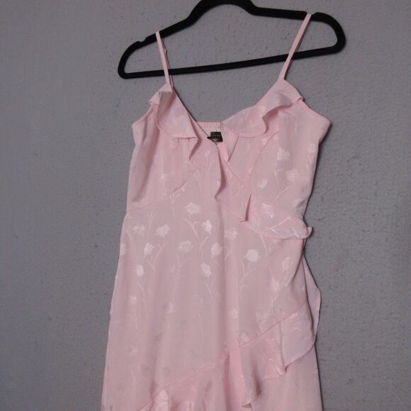 Japna Dress Pink Floral Ruffle Fairy Whimsical Cottage Core Grunge Coquette - Picture 2 of 13